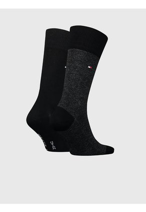 Pack Negro De 2 Medias Con Logo Tommy Hilfiger