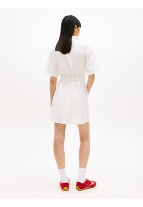 Vestido Blanco De Rayas Con Corte Amplio Tommy Jeans