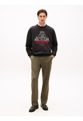 Saco Negro Heritage Amplio Con Escudo Bordado Tommy Hilfiger