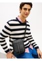 Bolso Negro Reporter De Cuero Granulada Tommy Hilfiger de Tommy Hilfiger