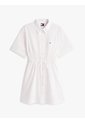 Vestido Blanco De Rayas Con Corte Amplio Tommy Jeans de Tommy Hilfiger