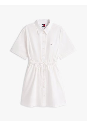 Vestido Blanco De Rayas Con Corte Amplio Tommy Jeans