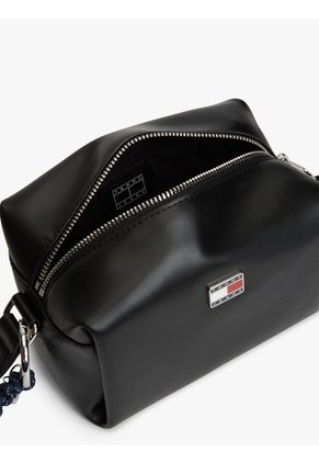 Bolso Negro Cruzado Con Logo Tommy Hilfiger