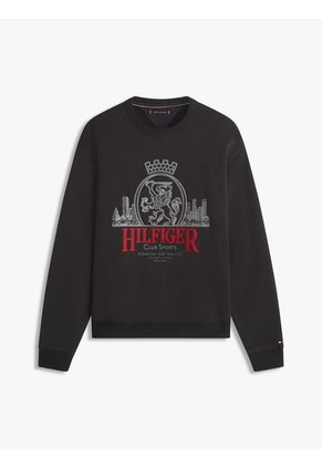 Saco Negro Heritage Amplio Con Escudo Bordado Tommy Hilfiger