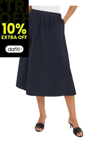 Falda De Poplin Mujer Azul Tommy Hilfiger Tommy Hilfiger