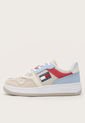 Tenis Lifestyle Beige-Celeste-Rojo Tommy Hilfiger Jeans   Basket de Tommy Hilfiger