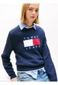 Saco Multicolor Amplio Ribeteado Con Logo En Intarsia Tommy Jeans de Tommy Hilfiger