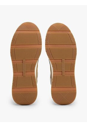 Tenis Beige De Cuero Con Monograma TH Tommy Hilfiger