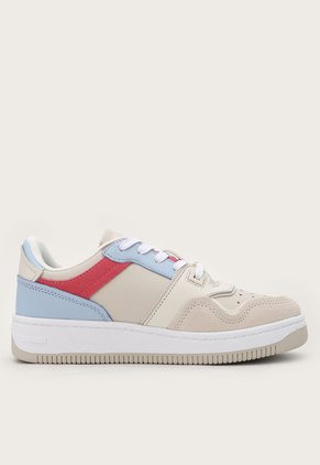 Tenis Lifestyle Beige-Celeste-Rojo Tommy Hilfiger Jeans   Basket