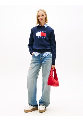 Saco Multicolor Amplio Ribeteado Con Logo En Intarsia Tommy Jeans