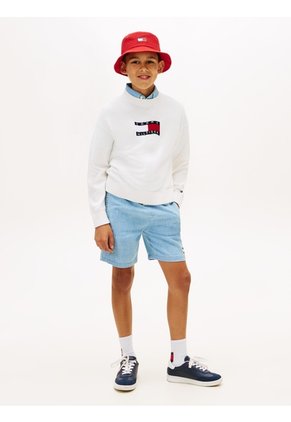 Saco Blanco De Cuello Redondo Con Logo Tommy Hilfiger