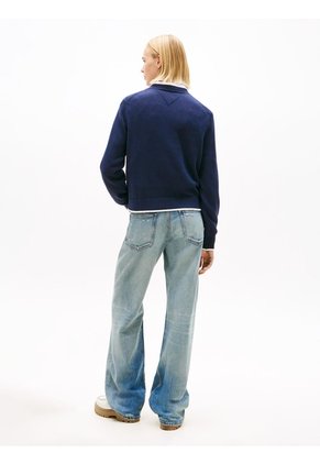 Saco Multicolor Amplio Ribeteado Con Logo En Intarsia Tommy Jeans