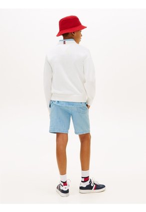 Saco Blanco De Cuello Redondo Con Logo Tommy Hilfiger