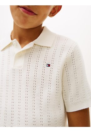 Saco Blanco Tipo Polo Manga Corta Con Logo Tommy Hilfiger