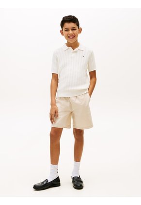 Saco Blanco Tipo Polo Manga Corta Con Logo Tommy Hilfiger