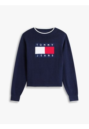 Saco Multicolor Amplio Ribeteado Con Logo En Intarsia Tommy Jeans