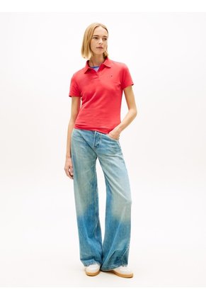 Polo Rojo Essential De Corte Slim Tommy Jeans