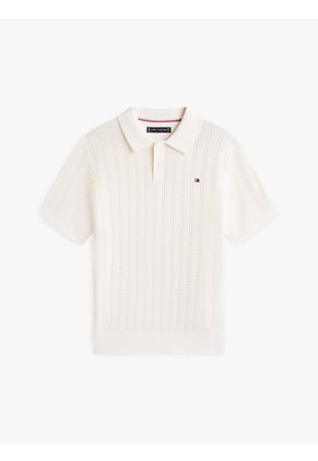 Saco Blanco Tipo Polo Manga Corta Con Logo Tommy Hilfiger