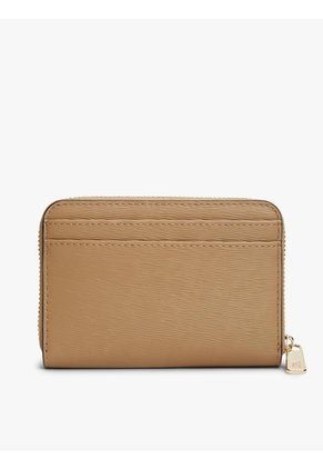 Billetera Beige Texturizada Con Cremallera Y Logo Tommy Hilfiger