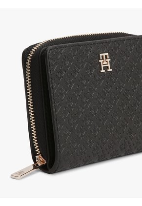 Billetera Negra Hilfiger Icon Con Solapa Y Cremallera Tommy Hilfiger