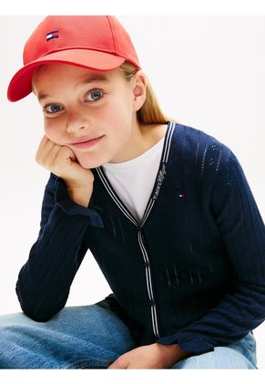 Cárdigan Multicolor Con Volantes Y Motivo Pointelle Tommy Hilfiger