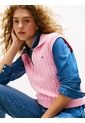 Polo Rosa De Punto Trenzado Sin Mangas Tommy Hilfiger de Tommy Hilfiger