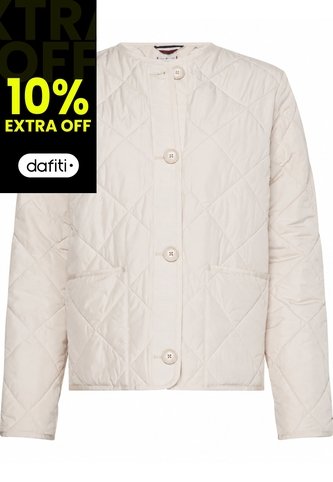 Chaqueta Acolchada Corta Sin Cuello Mujer Blanco Tommy Hilfiger Tommy Hilfiger