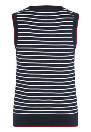 Top Azul Oscuro De Cuello Redondo Con Diseño De Rayas Tommy Hilfiger