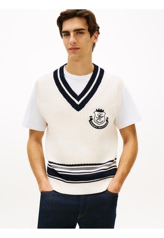Chaleco Blanco Amplio Con Cuello En V Y Parche Tommy Hilfiger Tommy Hilfiger