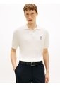 Polo Blanco De Punto Trenzado Con Logo Bordado Tommy Hilfiger de Tommy Hilfiger