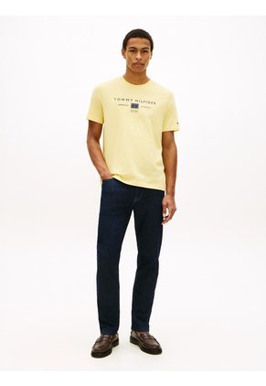 Camiseta Amarilla De Punto Con Logo Tommy Hilfiger