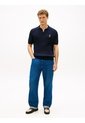 Polo Azul De Punto Trenzado Con Logo Bordado Tommy Hilfiger de Tommy Hilfiger