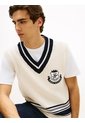 Chaleco Blanco Amplio Con Cuello En V Y Parche Tommy Hilfiger de Tommy Hilfiger