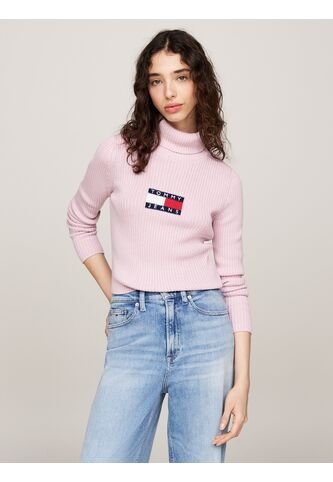 Saco Rosa Slim De Cuello Alto Y Mezcla De Lana Tommy Jeans Tommy Hilfiger
