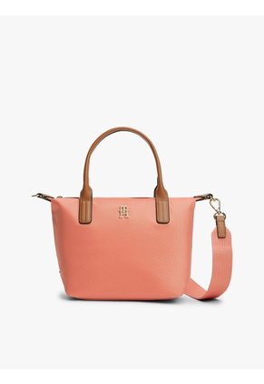 Bolso Beige Tote Con Correa Tejida Tommy Hilfiger