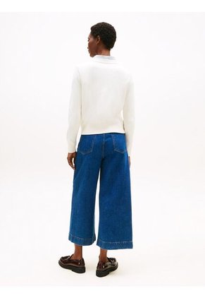 Saco Blanco Tejido Cuello Redondo Con Logo Gráfico Tommy Hilfiger