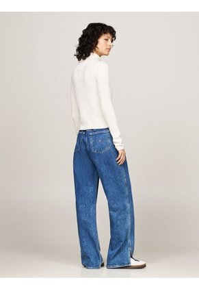 Saco Beige Slim De Cuello Alto Y Mezcla De Lana Tommy Jeans