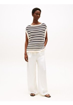 Saco Multicolor Amplio Sin Mangas Con Cuello Barco Tommy Hilfiger