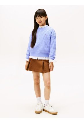 Saco Celeste Amplio De Punto Trenzado Tommy Hilfiger