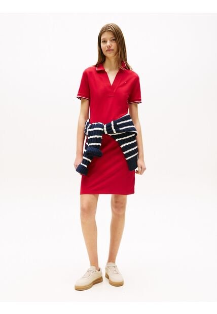 Vestido Rojo Tipo Polo 1985 De Corte Slim Tommy Hilfiger
