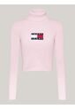Saco Rosa Slim De Cuello Alto Y Mezcla De Lana Tommy Jeans de Tommy Hilfiger