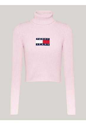 Saco Rosa Slim De Cuello Alto Y Mezcla De Lana Tommy Jeans