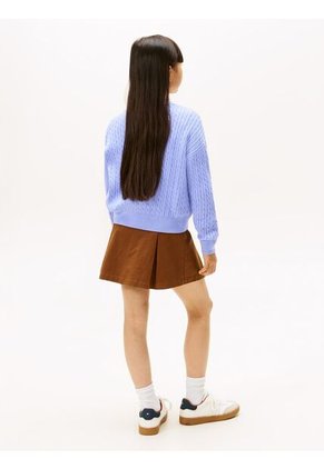 Saco Celeste Amplio De Punto Trenzado Tommy Hilfiger