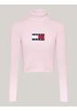 Saco Rosa Slim De Cuello Alto Y Mezcla De Lana Tommy Jeans de Tommy Hilfiger