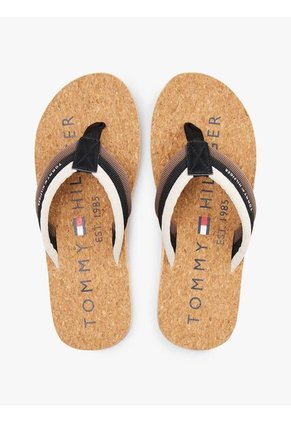 Sandalias Negro Con Plantilla De Corcho Tommy Hilfiger