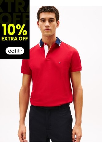 Polo Rojo De Corte Regular Con Logo Gráfico Tommy Hilfiger Tommy Hilfiger