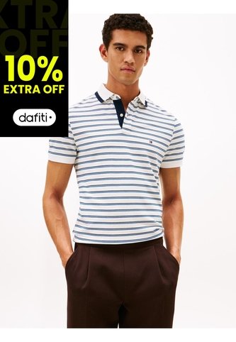 Polo Blanco De Corte Regular Con Logo Gráfico Tommy Hilfiger Tommy Hilfiger