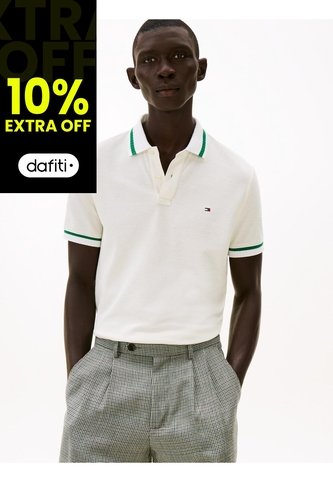 Polo Blanco De Corte Regular Con Logo Tommy Hilfiger Tommy Hilfiger