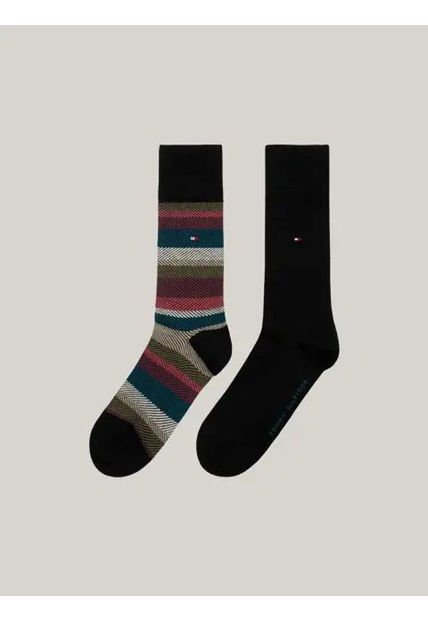 Pack Negro De 2 Medias Con Logo Tommy Hilfiger