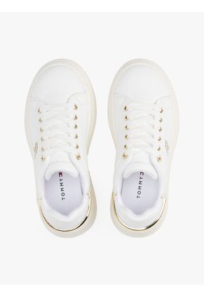 Tenis Blanco De Corte Bajo Con Suela De Goma Vulcanizada Tommy Hilfiger